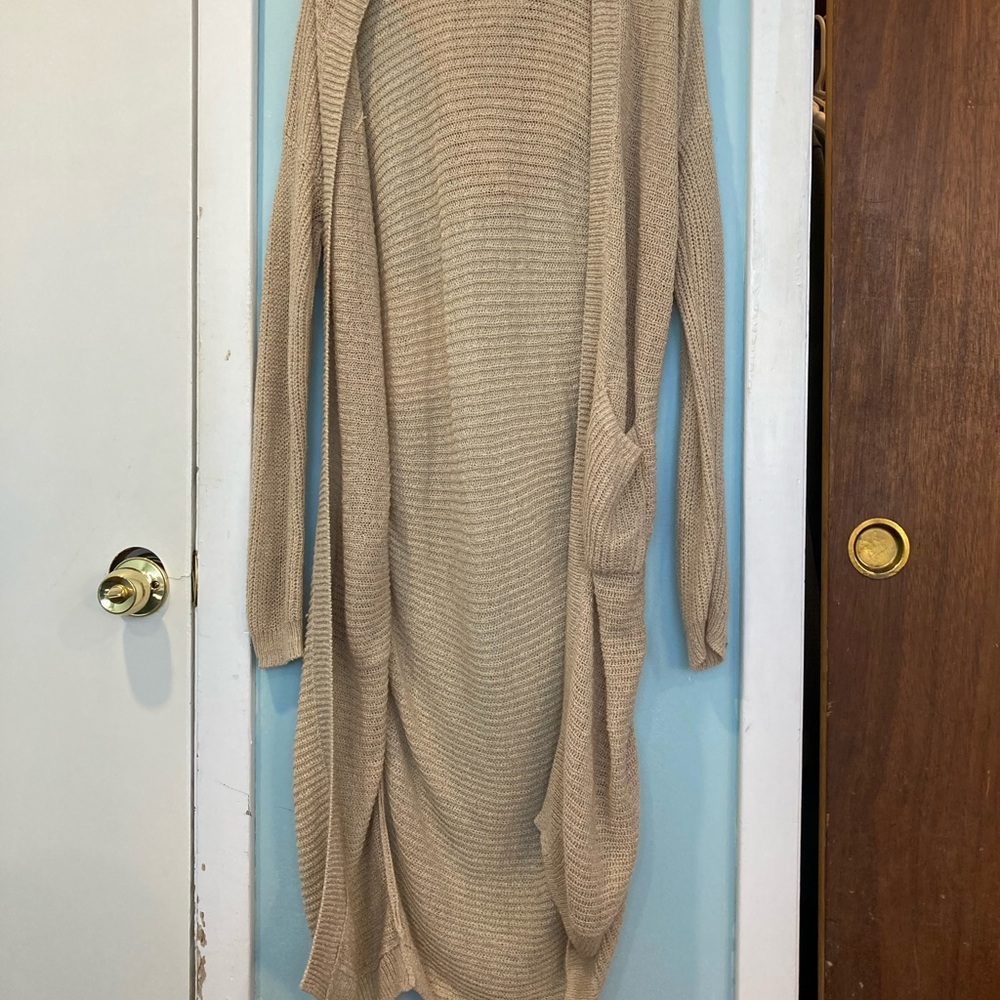 Tan Beige Long Sleeve Cartigan